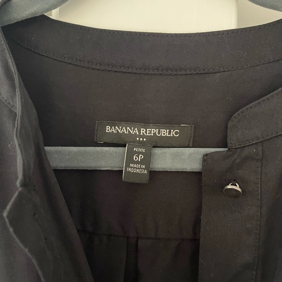 Banana Republic black button down dress Petite size 6 - Picture 7 of 7
